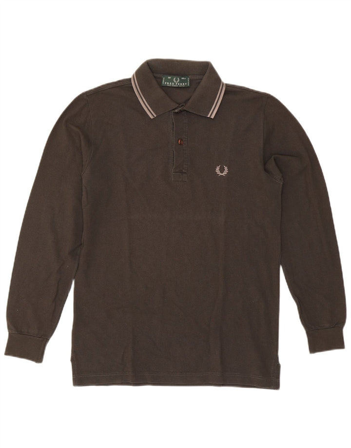 Fred Perry Polo à manches longues pour homme Petit coton gris