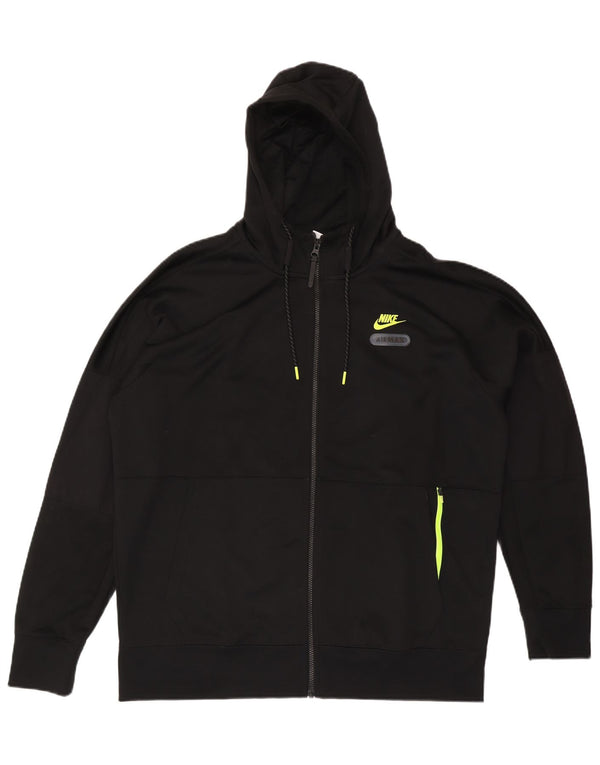 Nike Pull à capuche zippé graphique pour homme XL Noir Polyester