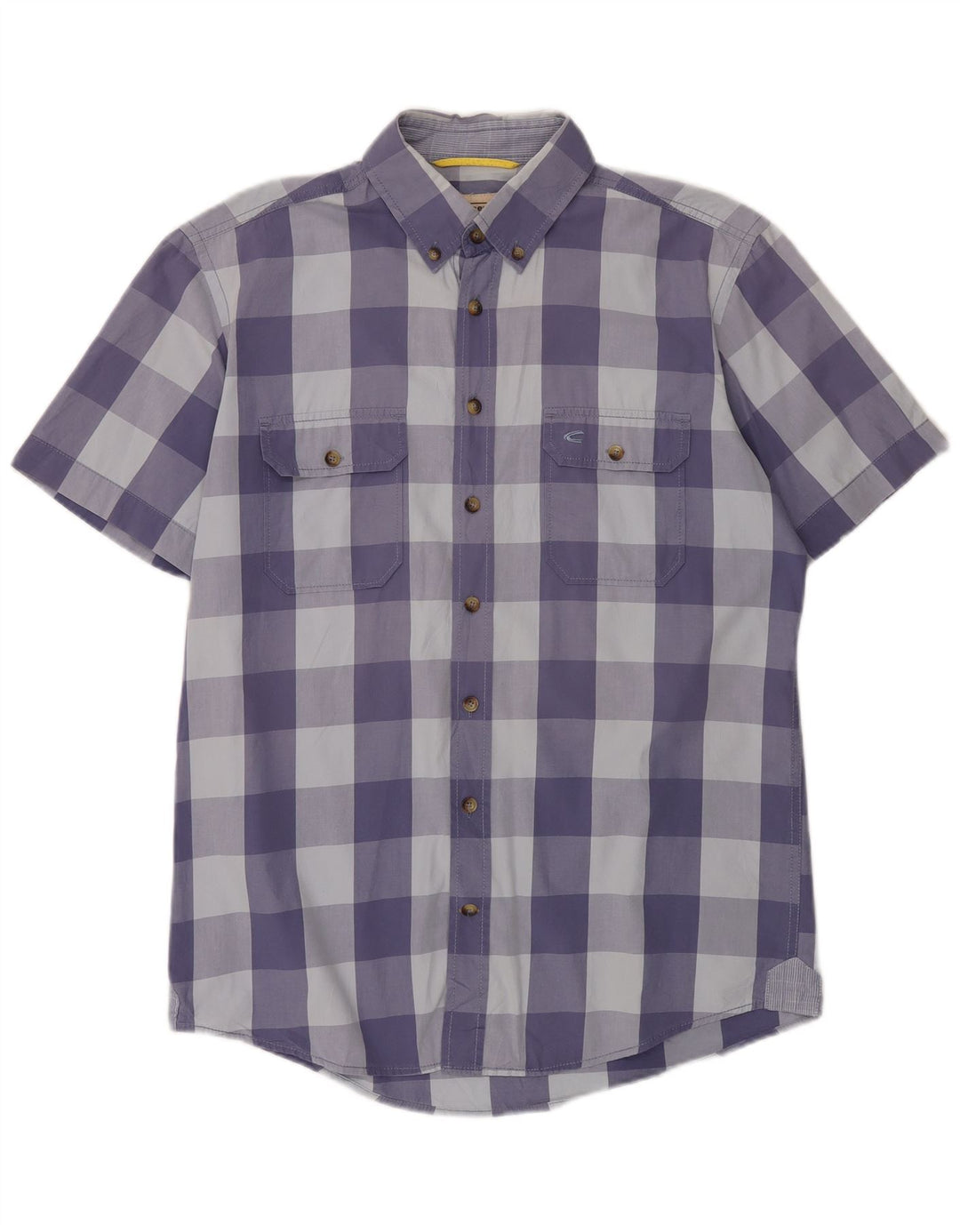 Camel Active Chemise à manches courtes pour homme en coton vichy bleu moyen