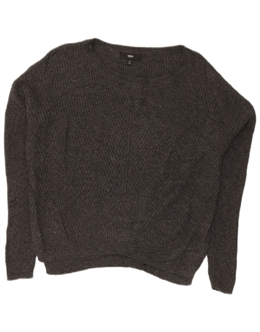 MOSSIMO Pull surdimensionné à col bateau pour femme UK 10 Petit Gris Coton