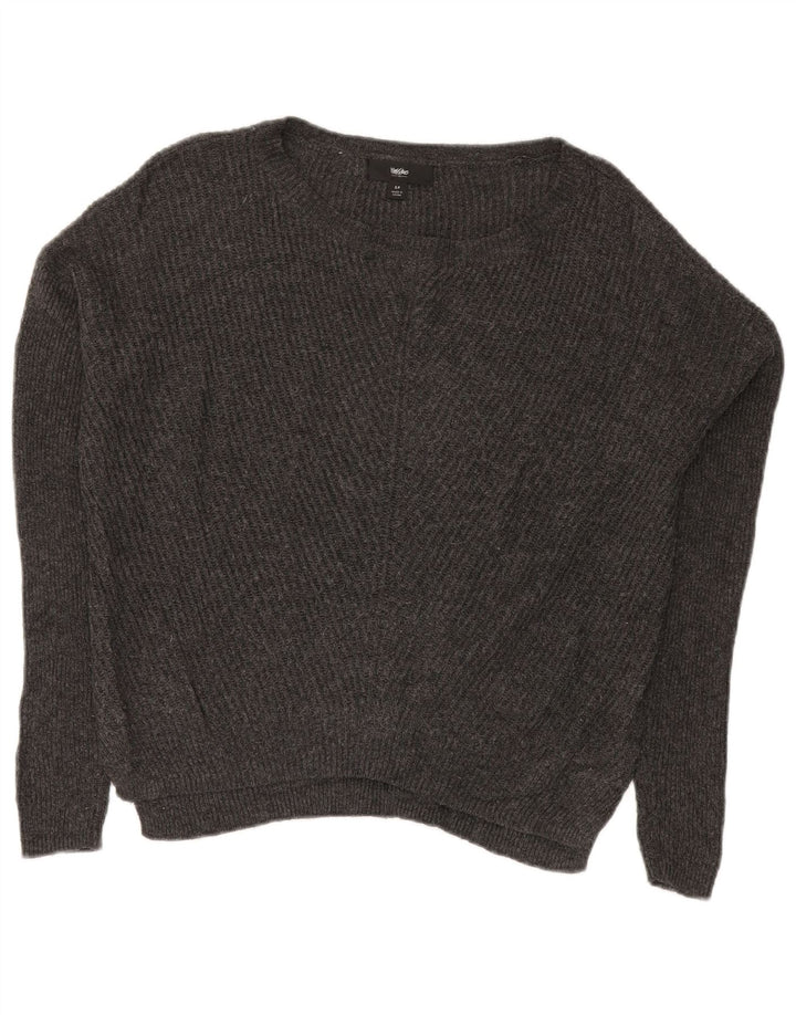 MOSSIMO Pull surdimensionné à col bateau pour femme UK 10 Petit Gris Coton