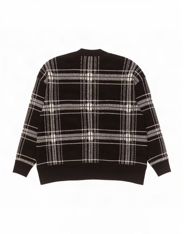 Marks & Spencer Pull à col rond pour homme en acrylique à carreaux noirs