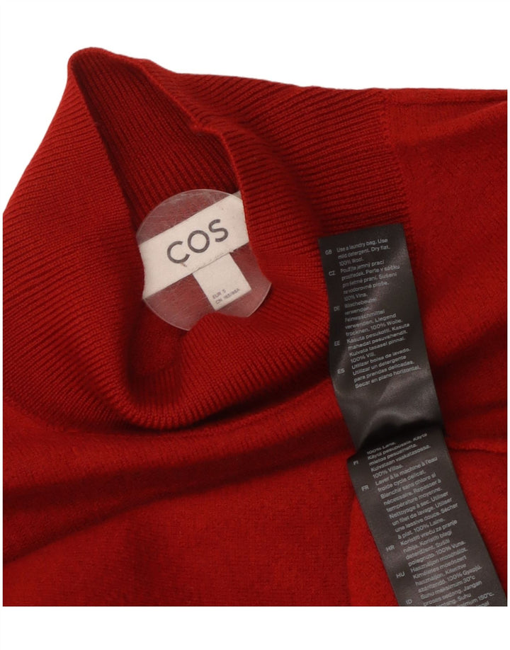 Cos Robe pull à manches longues pour femme UK 10 Petite laine rouge