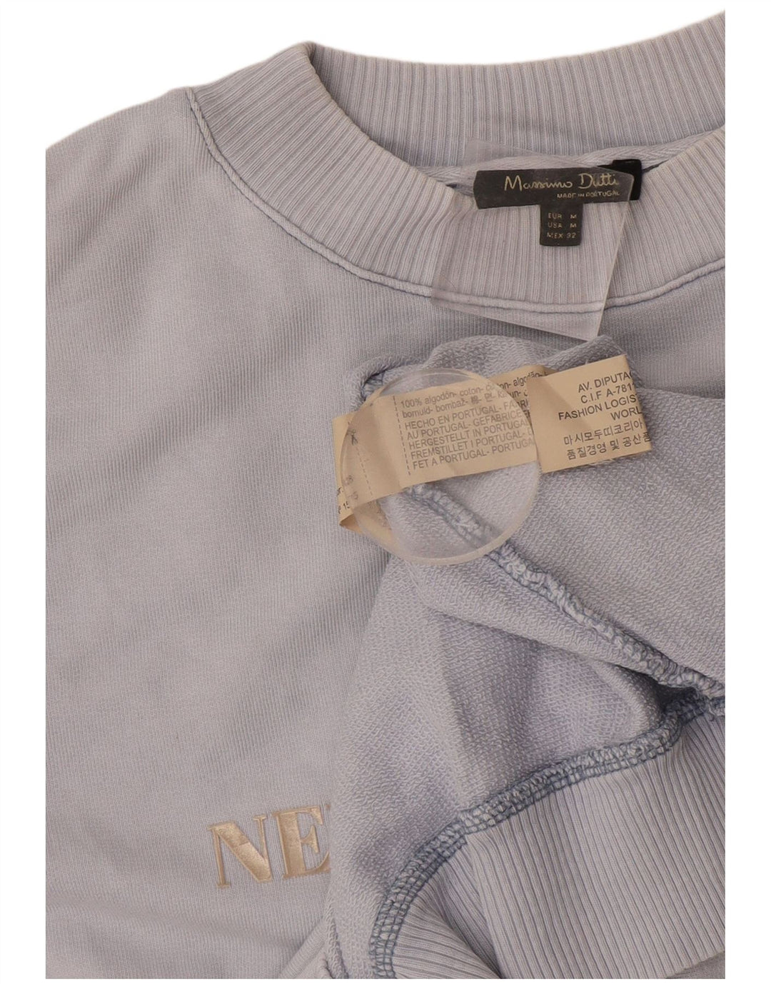 Massimo Dutti Sweat-shirt surdimensionné graphique pour femme UK 14 Bleu moyen