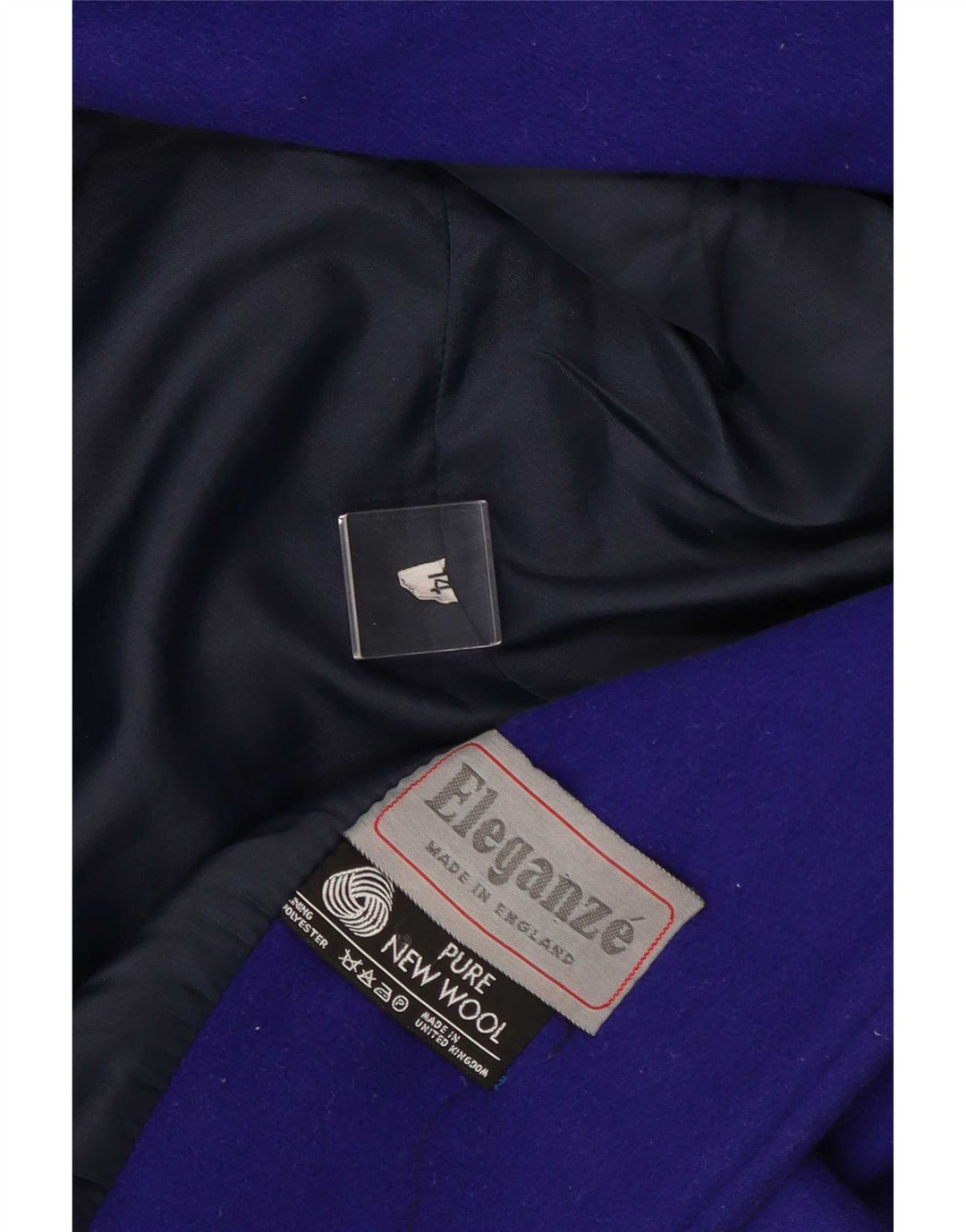 vintage Femme Double Breasted Coat UK 14 Laine Violet Moyen
