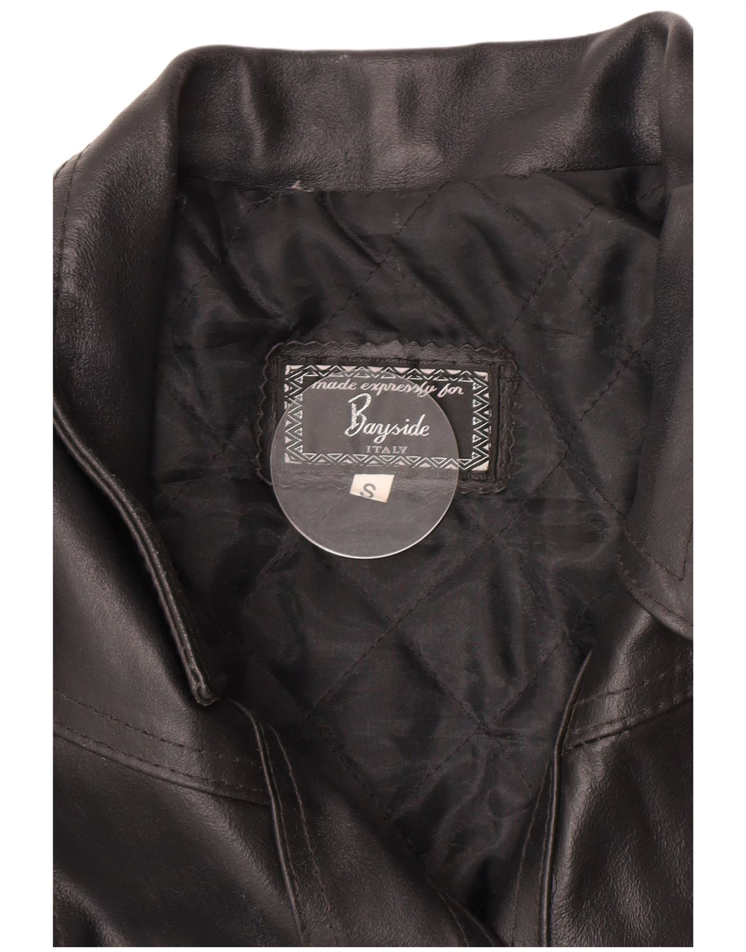 Bayside Veste en cuir pour femme UK 10 Small Noir