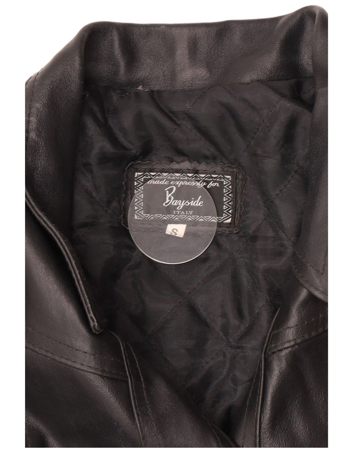 Bayside Veste en cuir pour femme UK 10 Small Noir