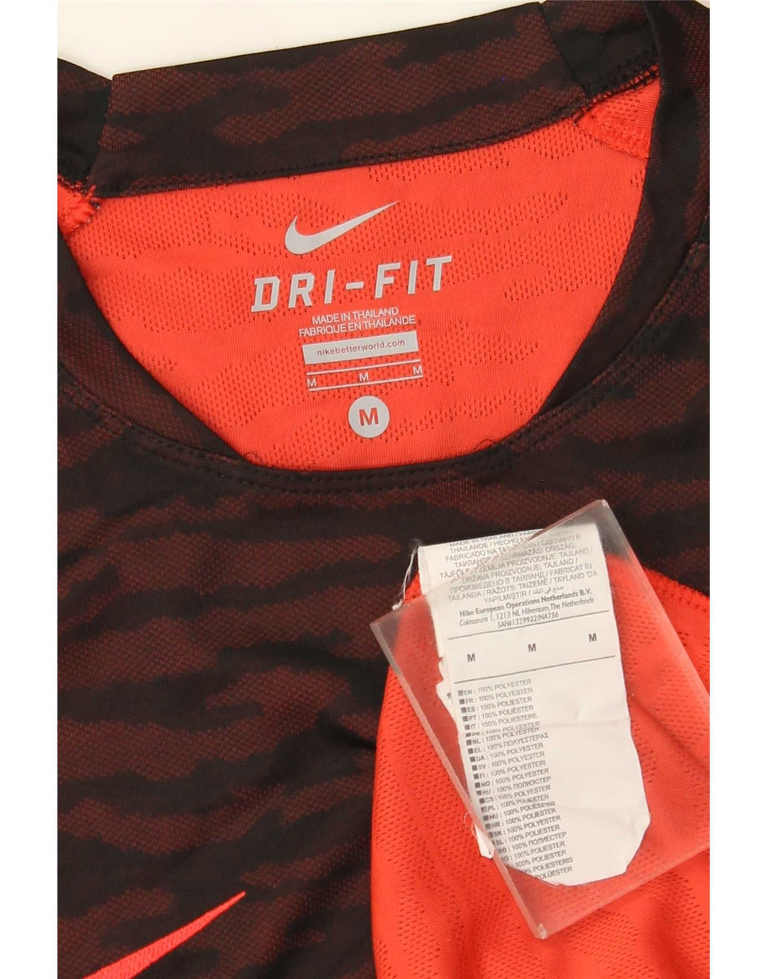 Nike T-shirt Dri Fit pour homme en polyester imprimé animal bordeaux moyen
