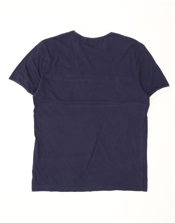 Fila Homme T-Shirt Top Large Bleu Marine Rayé Coton