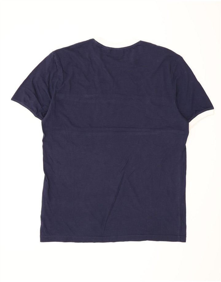 Fila Homme T-Shirt Top Large Bleu Marine Rayé Coton