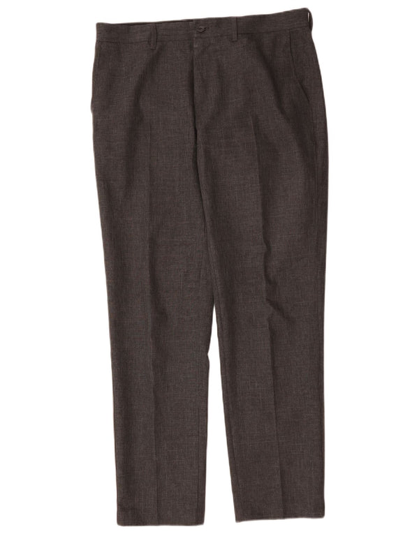 Marks & Spencer Pantalon de Costume Slim Homme W34 L31 Gris Polyester