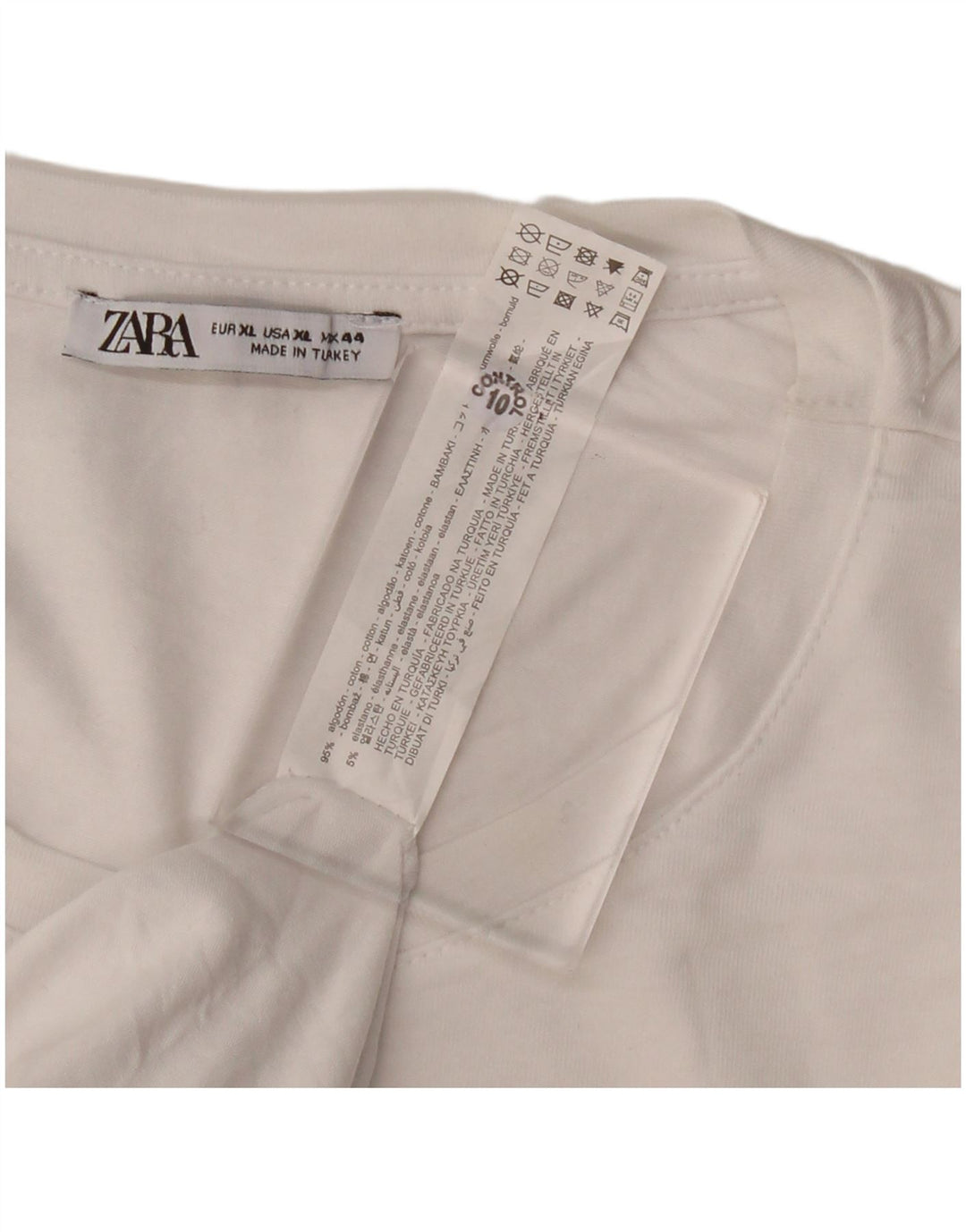 Zara Homme T-Shirt Top XL Blanc Coton