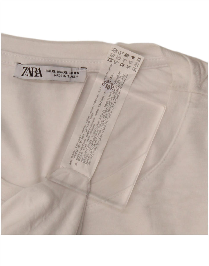 Zara Homme T-Shirt Top XL Blanc Coton