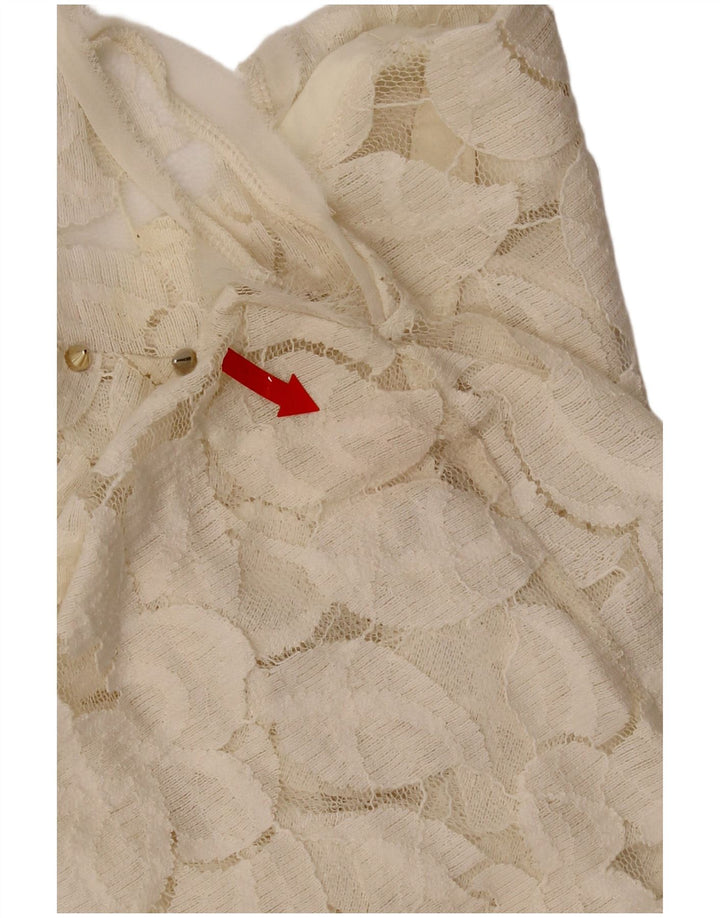 Zara Chemisier en dentelle pour femme UK 12 Medium Off White Floral