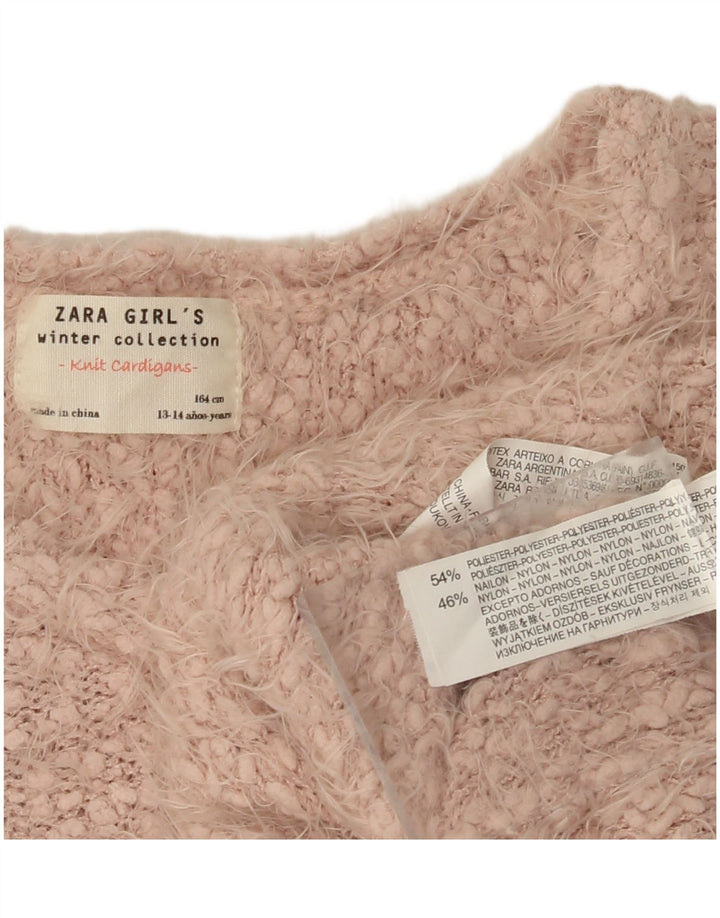 ZARA Filles Cardigan Pull 13-14 ans Rose Polyester