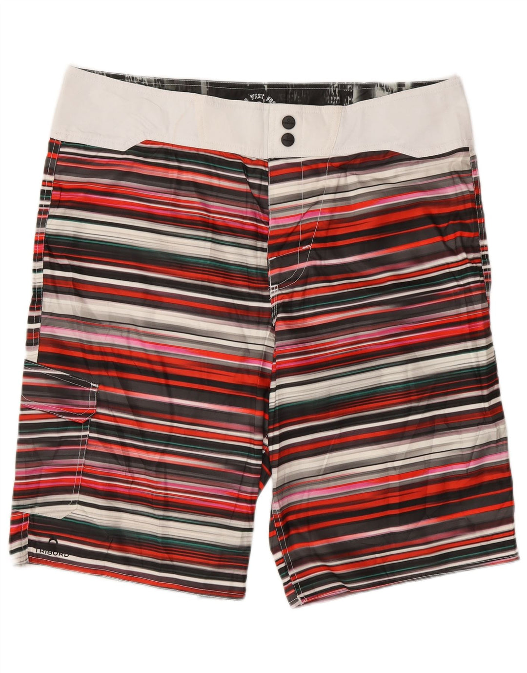 TRIBORD Short de Bain Cargo Homme EU 46 Petit Rayé Multicolore