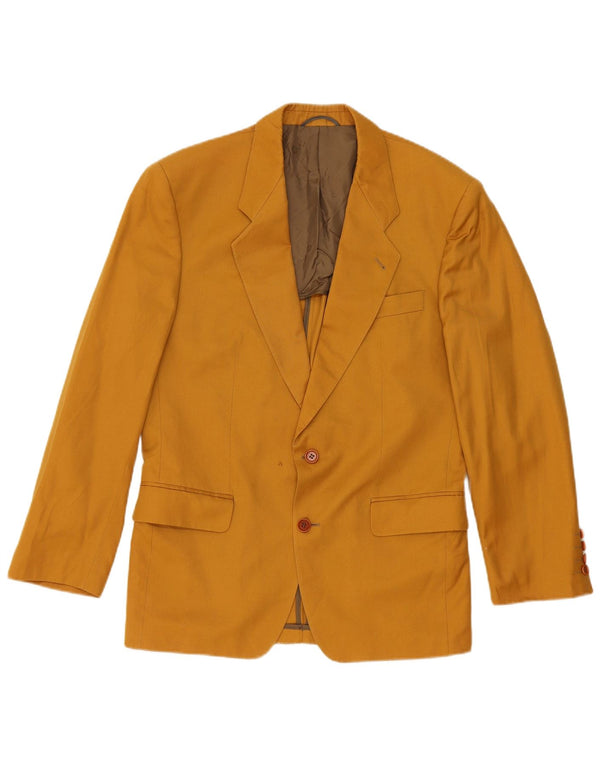 vintage Mens 2 Bouton 2 Pièces Costume IT 48 Moyen W32 L32 Coton Jaune