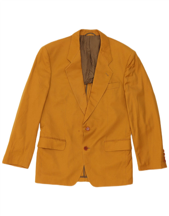 vintage Mens 2 Bouton 2 Pièces Costume IT 48 Moyen W32 L32 Coton Jaune