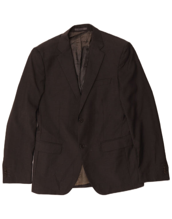 Calvin Klein Veste blazer à 2 boutons pour homme IT 50 Large Gris Laine