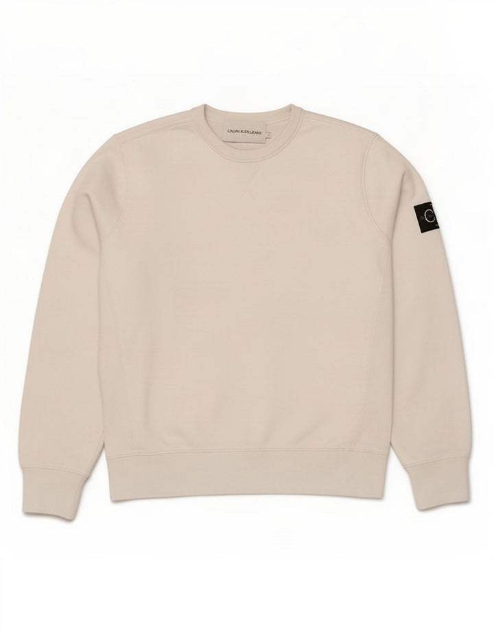 Calvin Klein Jeans Sweat-Shirt Homme Blanc Moyen Coton