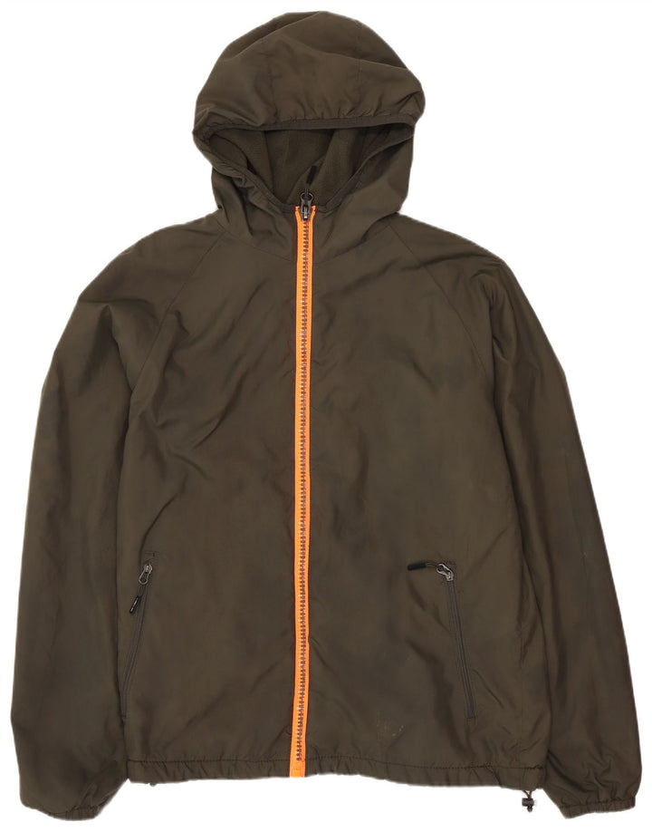 New Balance Veste coupe-vent à capuche pour femme UK 14 Medium Kaki Polyester