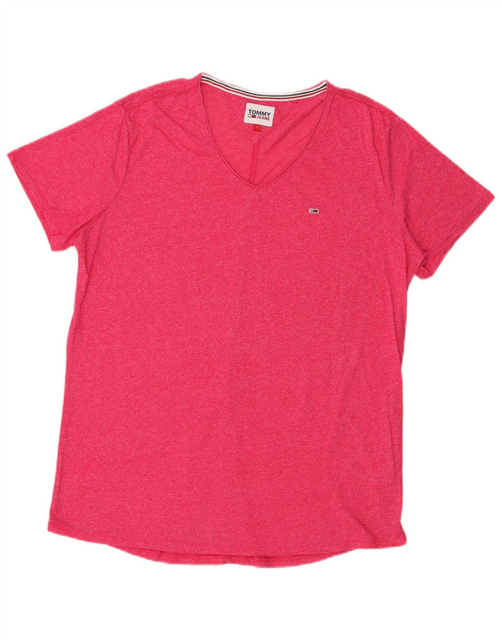 Tommy Hilfiger T-Shirt Homme Haut Large Rose Moucheté