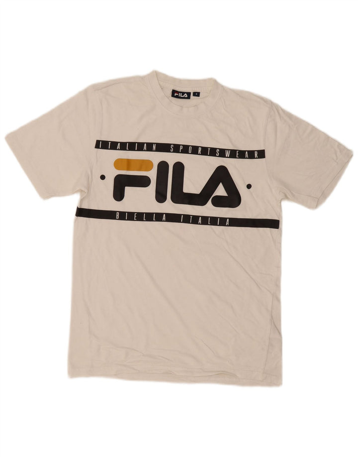 Fila T-Shirt Graphique Homme Petit Blanc Coton