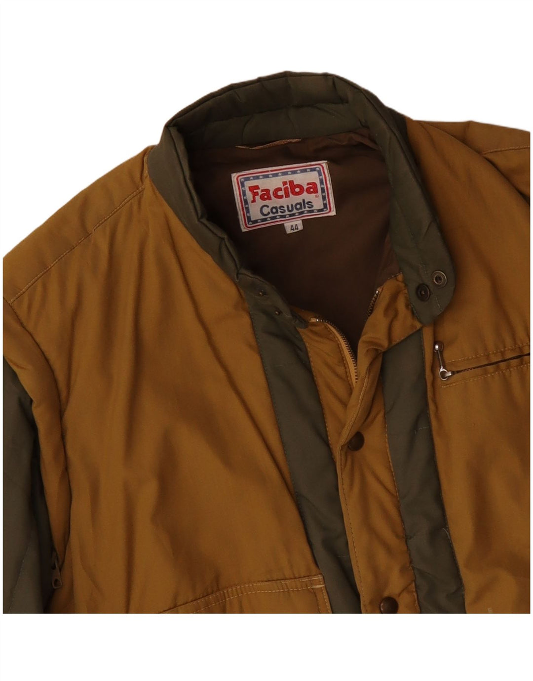 FACIBA Veste Bomber Homme UK 38 Coton Colorblock Jaune Moyen