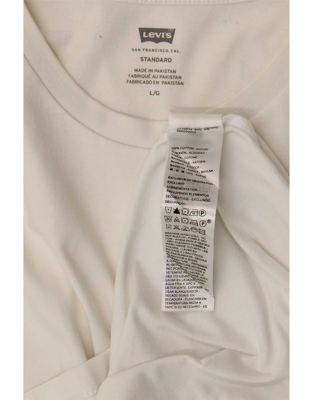 Levi's Tee-Shirt Standard Homme Blanc Large Coton