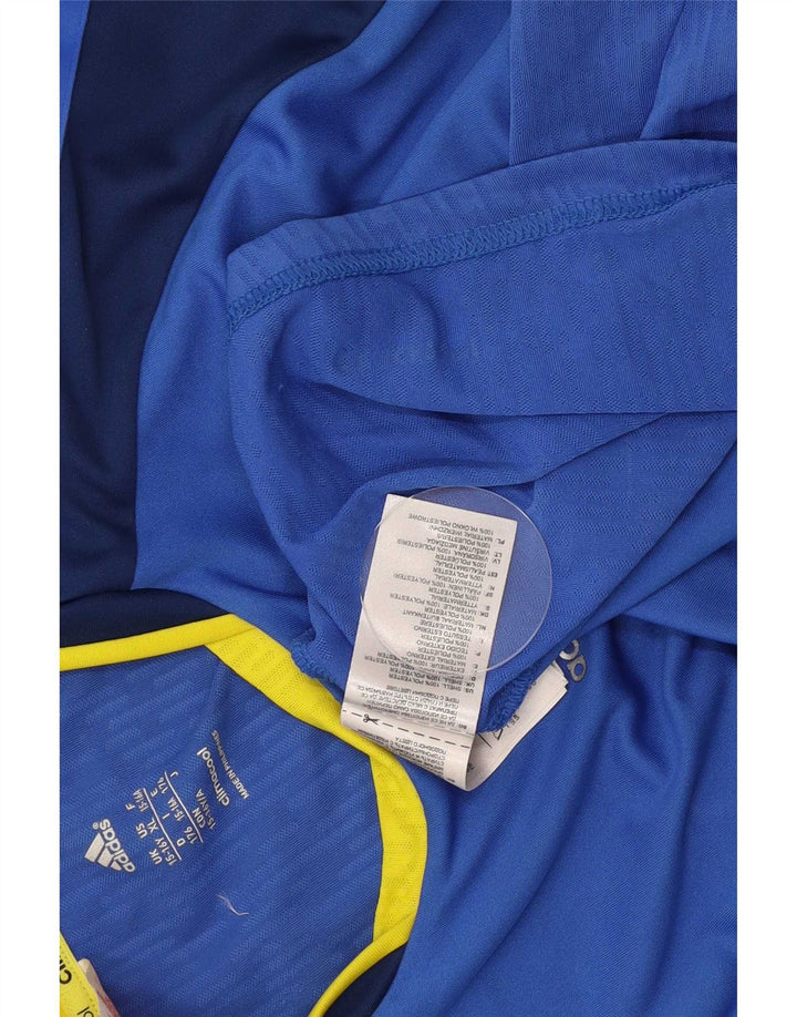 Adidas Garçon Climacool T-Shirt Top 15-16 ans Bleu Colorblock Polyester