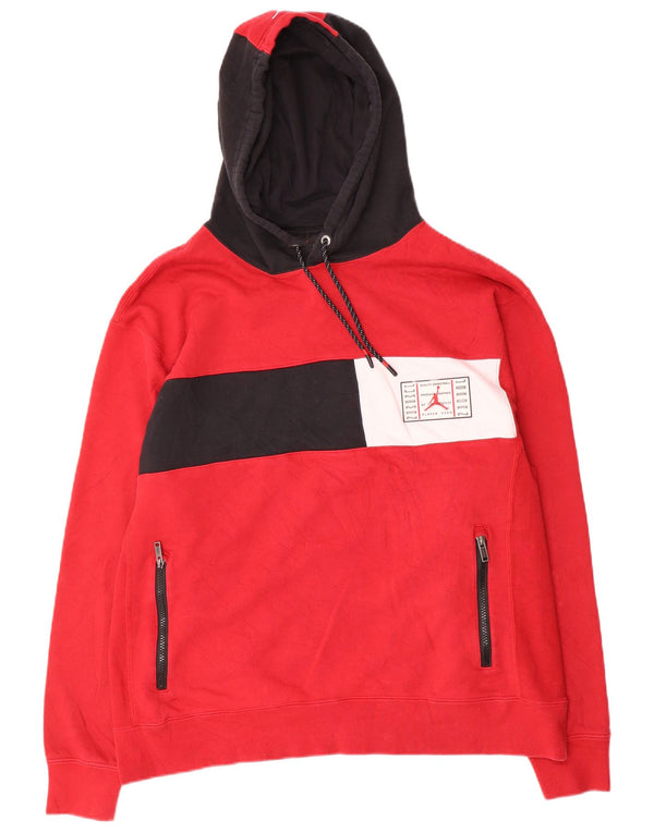Jordan Pull à capuche pour homme XL en coton color block rouge