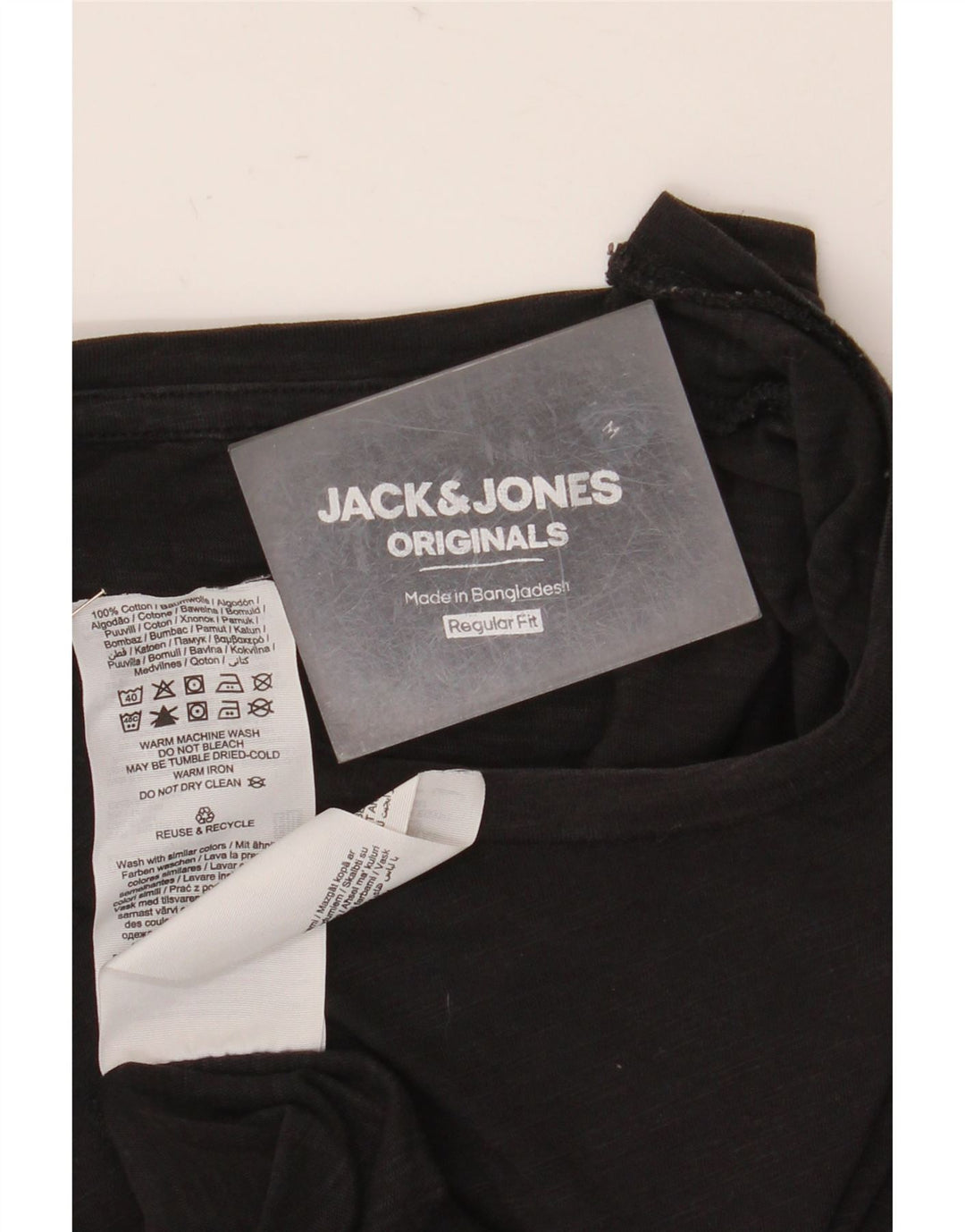 Jack & Jones T-Shirt Regular Fit Homme Noir Moyen Coton