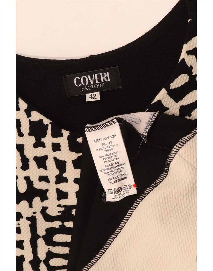 Coveri Robe fourreau sans manches pour femme IT 42 Polyester à carreaux noirs moyens