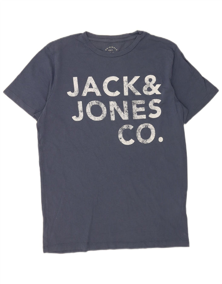 Jack & Jones T-Shirt Graphique Homme Bleu Moyen Coton