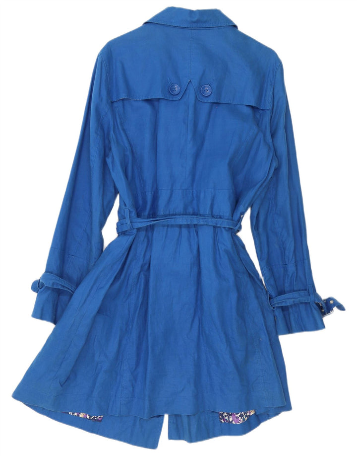 Monsoon Trench-Coat Femme UK 20 2XL Lin Bleu