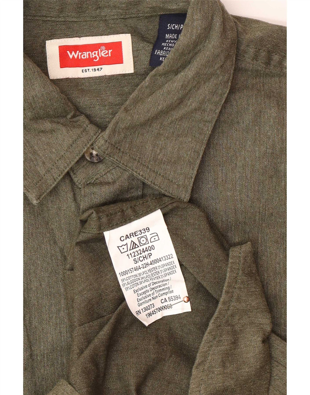 Wrangler Chemise Homme Petit Kaki Coton