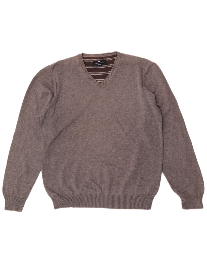 Marks & Spencer Pull Blue Harbor Col V Homme Gris Moyen Coton