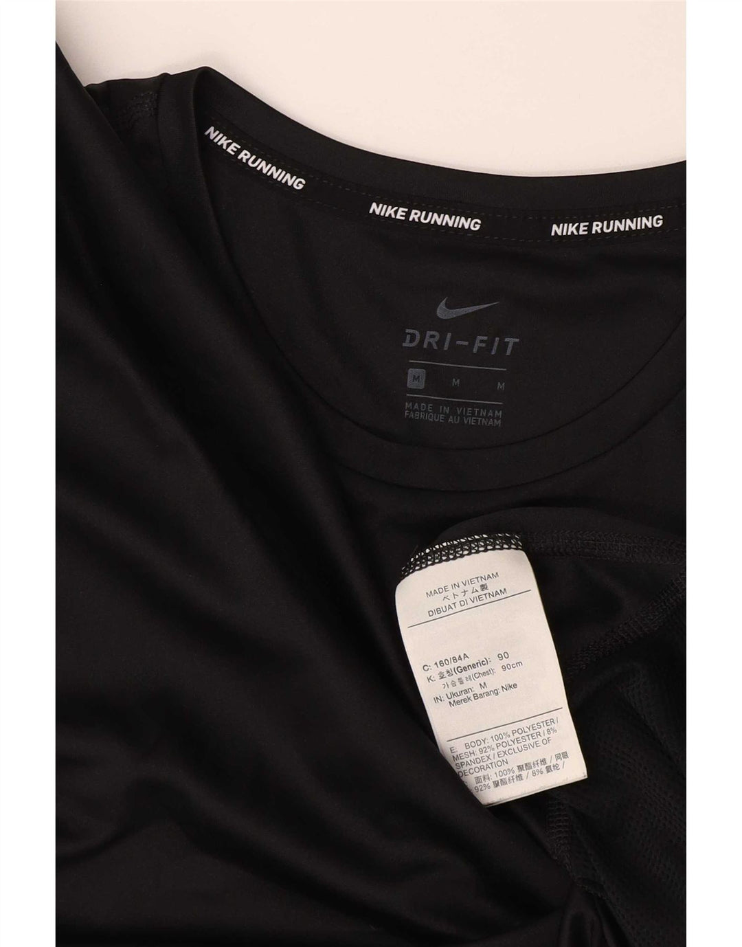 Nike Womens Dri Fit T-Shirt Top UK 14 Noir Moyen Polyester