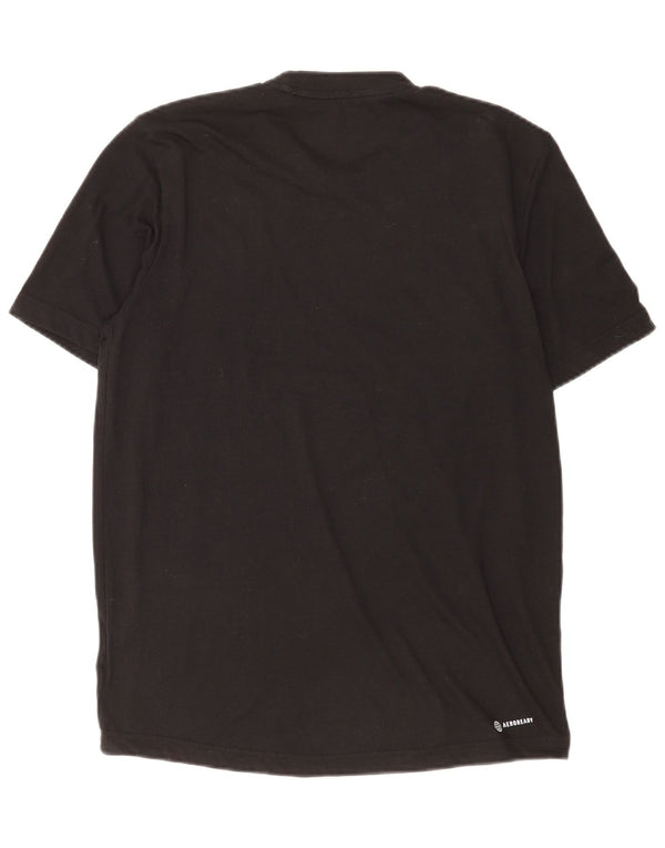 Adidas Hommes Aeroready Graphic T-Shirt Top Petit Noir Polyester