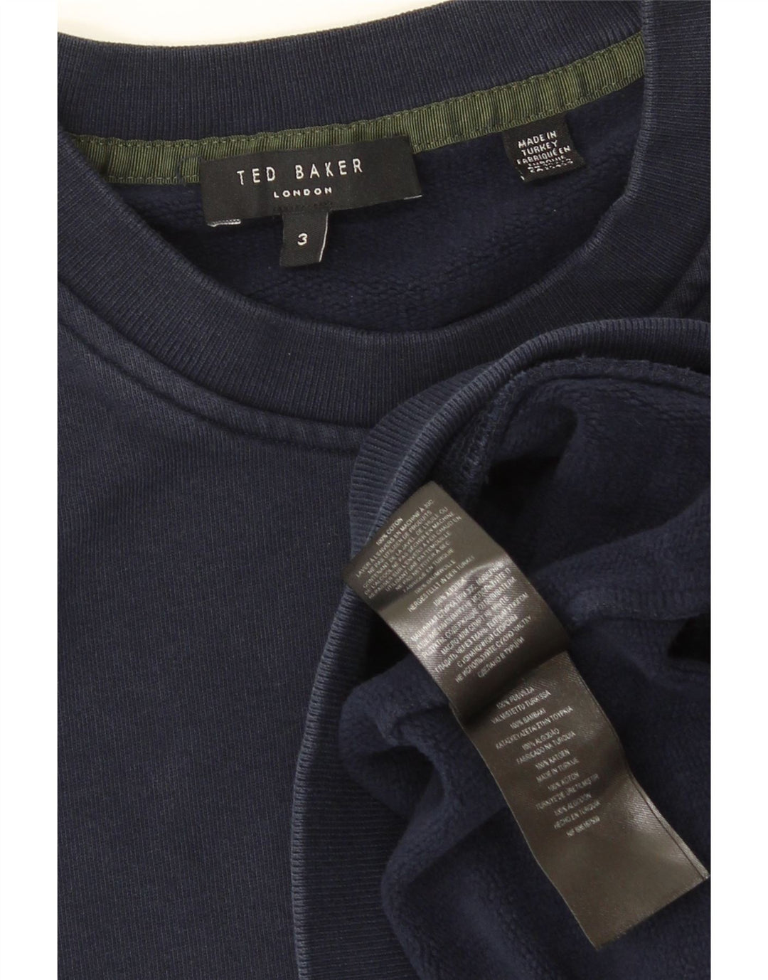 Ted Baker Sweat-shirt pour homme Taille 3 Bleu marine moyen Coton