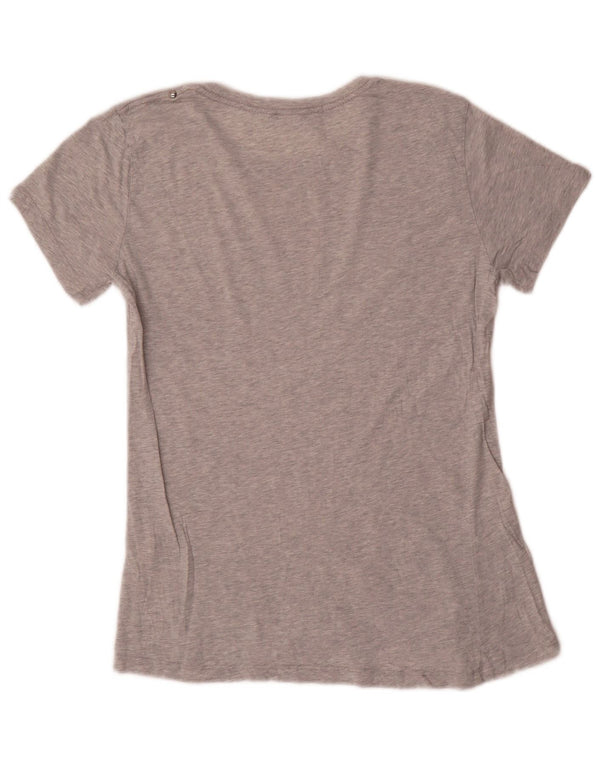 Diesel T-shirt graphique pour femme UK 10 Small Gris moucheté