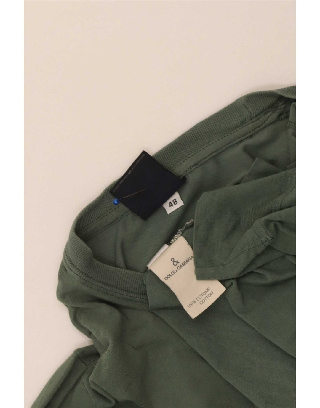 Dolce & Gabbana Femme Top Manches Longues IT 48 XL Kaki Coton