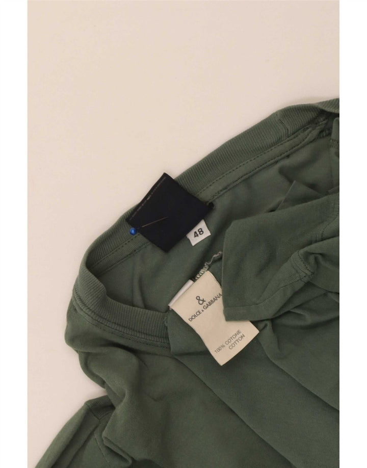Dolce & Gabbana Femme Top Manches Longues IT 48 XL Kaki Coton