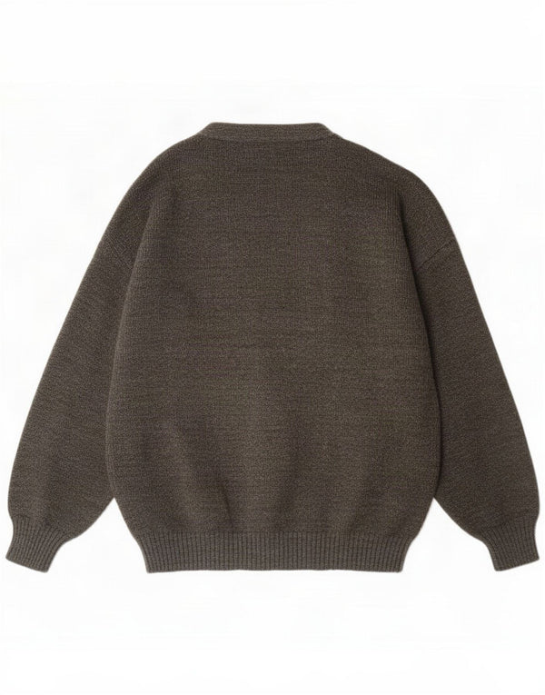 Vintage Mens Cardigan Sweater XL Gris