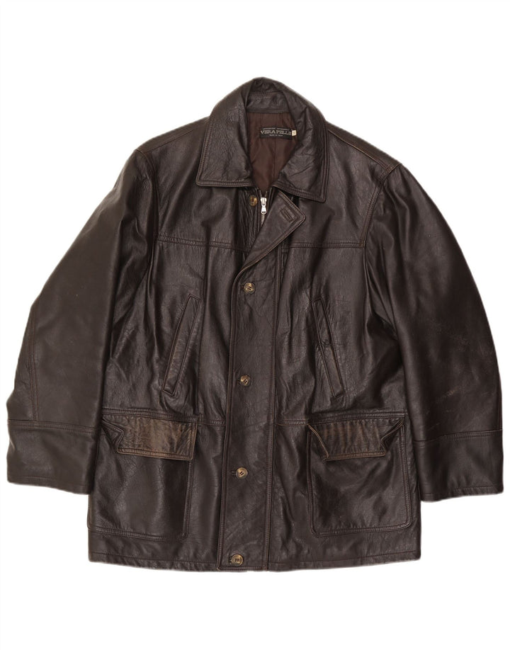 Lavorazione Artigianale Veste en Cuir Homme IT 48 Cuir Marron Moyen