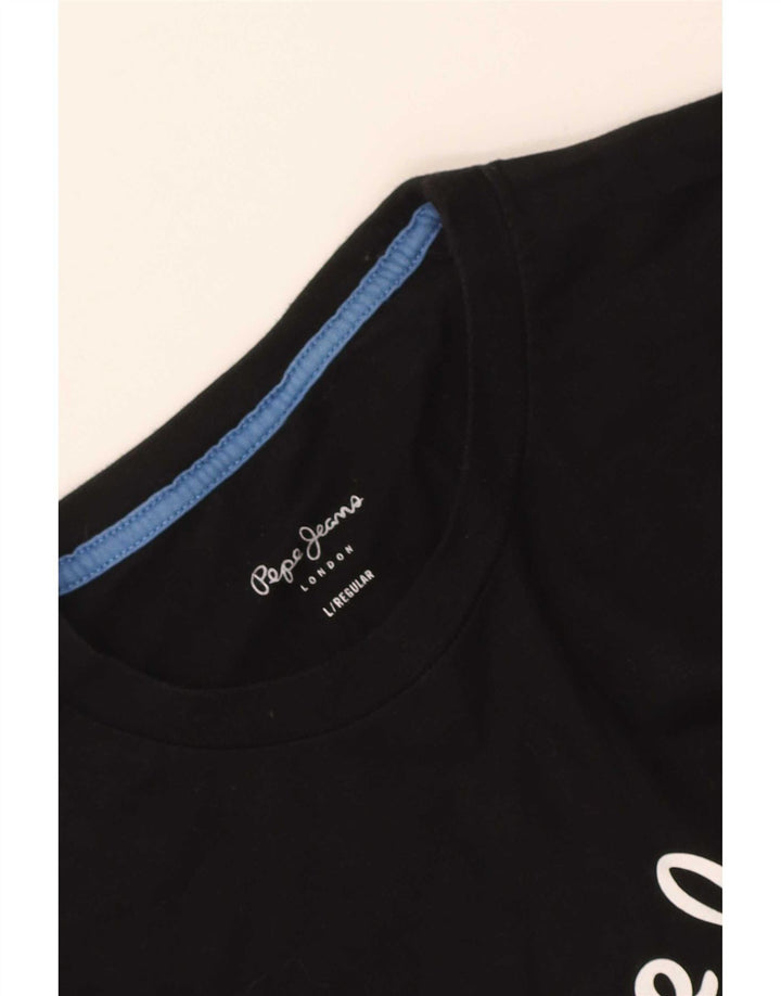 PEPE Jeans Haut graphique régulier à manches longues pour hommes, grand noir