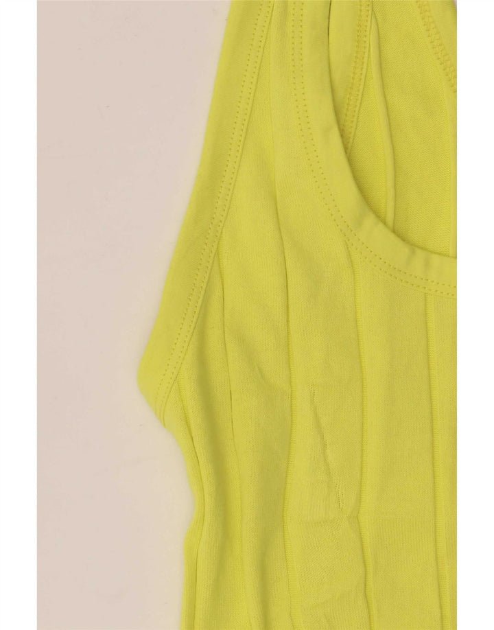 Massimo Dutti Débardeur Femme UK 8 Petit Coton Jaune
