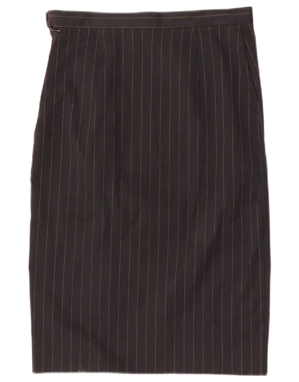 jupe droite femme vintage IT 44 Medium W28 Coton à fines rayures noires