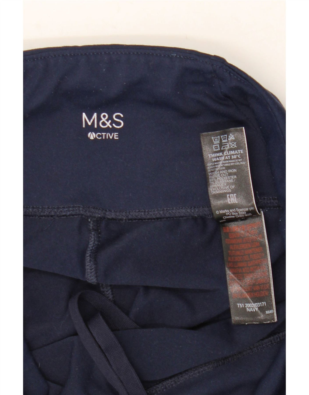 MARKS & SPENCER Leggings Femme UK 38 Bleu Marine Moyen Polyester