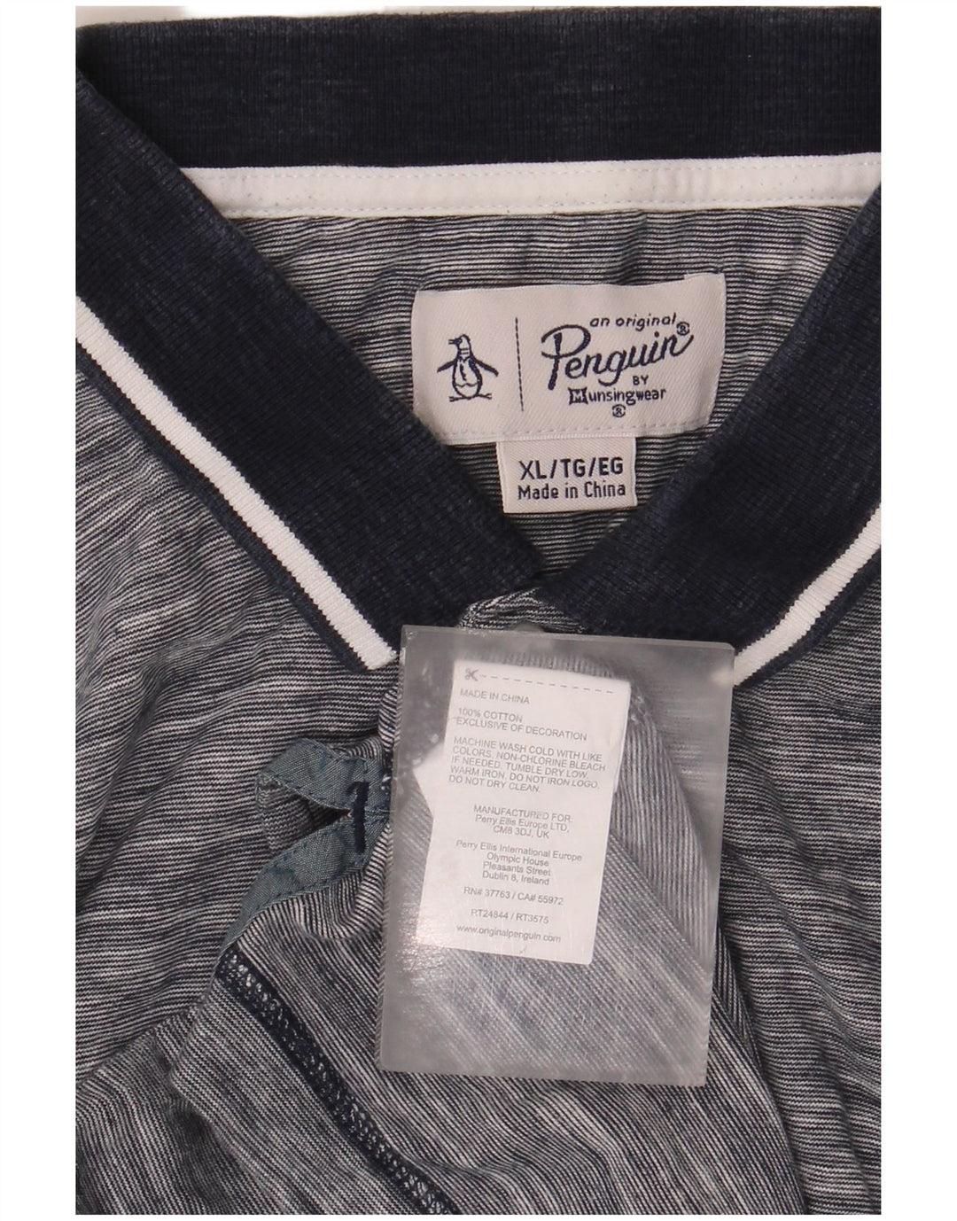 PENGUIN Polo Homme XL Gris Moucheté Coton